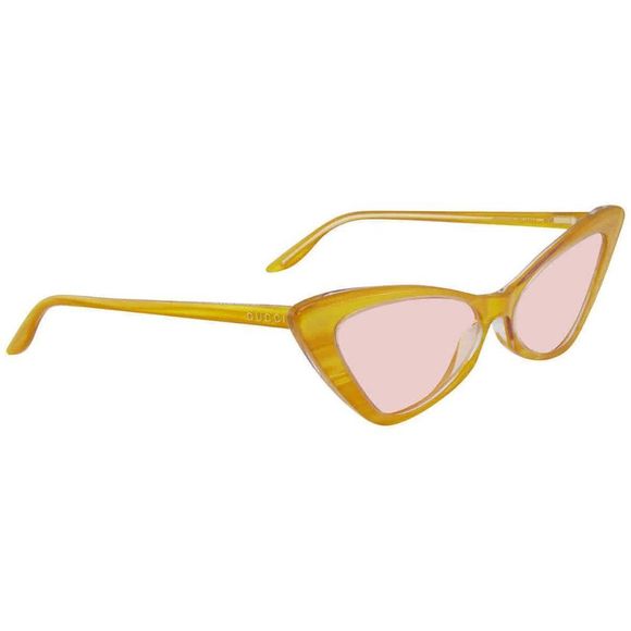 NEW Gucci Pink and Brown Cat Eye Women's Sunglasses - Picture 1 of 4